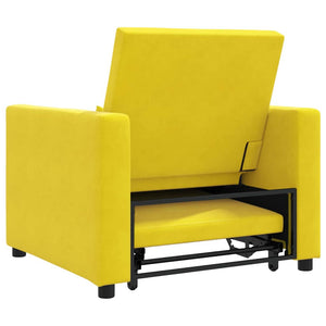 Divano Letto Singolo con ruote Giallo 90 x 165 x 87 cm Velluto 42002704