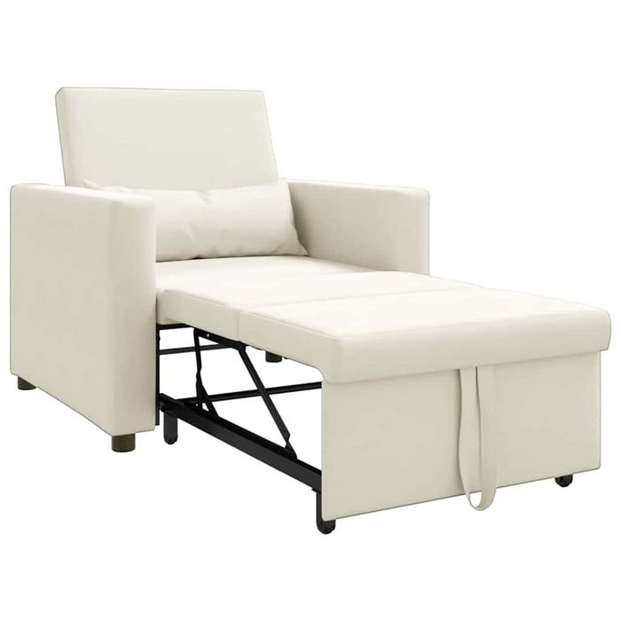 vidaXL Divano Letto Singolo Crema 90 x 165 x 87 cm Velluto