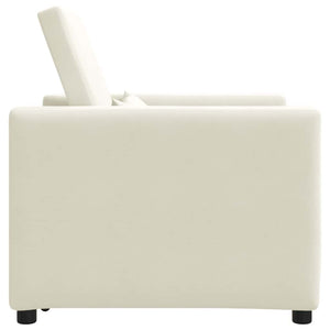 vidaXL Divano Letto Singolo Crema 90 x 165 x 87 cm Velluto