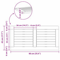 Piano Tavolo  90x45x2,2 cm Rettangolare in Legno Massiccio di Acacia 4108094