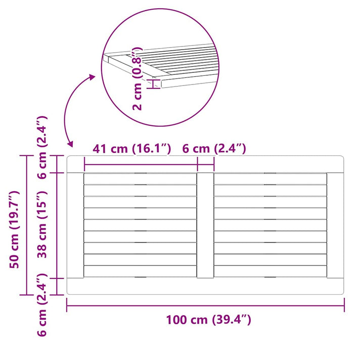 Piano del tavolo Marrone 100 x 50 x 2 cm 4108095