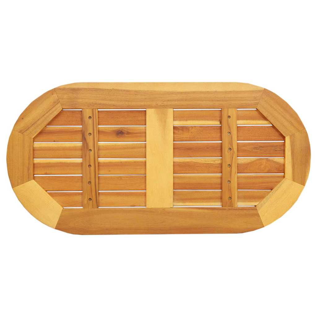 Tavolo  Ovale in Legno Massello di Acacia 80x40x2 cm 4108098