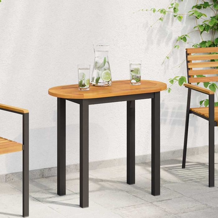 Tavolo  Ovale in Legno Massello di Acacia 80x40x2 cm 4108098