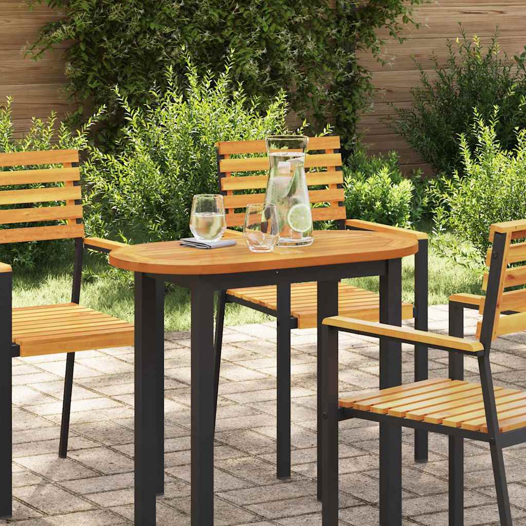 Tavolo  Ovale in Legno Massello di Acacia 80x40x2 cm 4108098