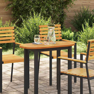 Tavolo  Ovale in Legno Massello di Acacia 80x40x2 cm 4108098