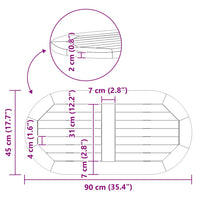 Piano del Tavolo 90x45x2,2 cm Ovale in Legno Massello di Acacia 4108099