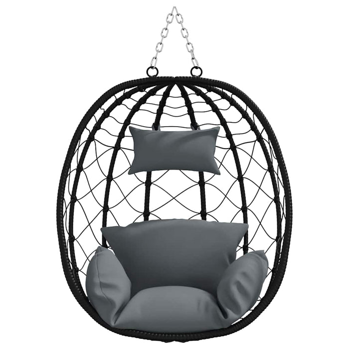 Sedia uovo sospesa Antracite 91.5 x 60 x 110 cm polyrattan 42003844