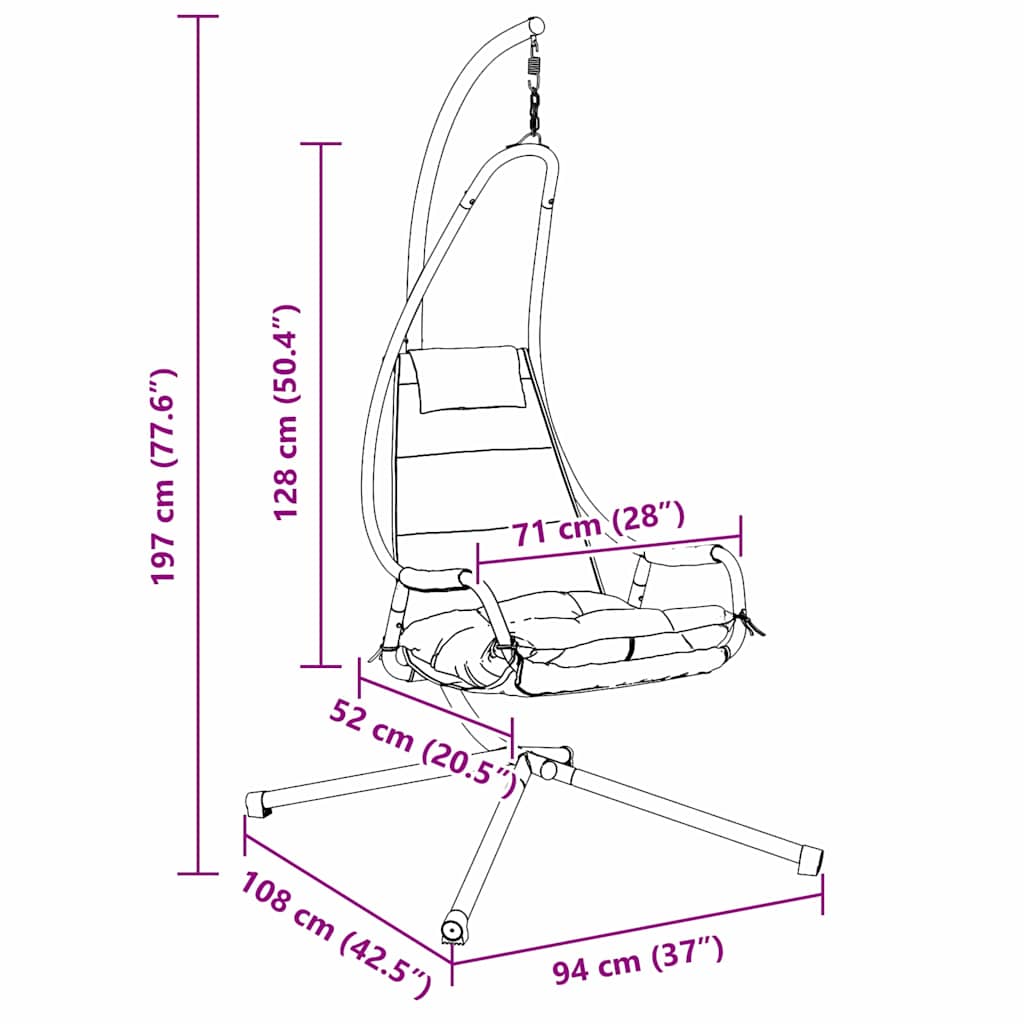 Sedia uovo sospesa Talpa 94 x 107 x 196.5 cm Acciaio 42003853