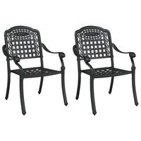 Sedie da Giardino  - Set di 2, Alluminio Fuso Nero 42002371