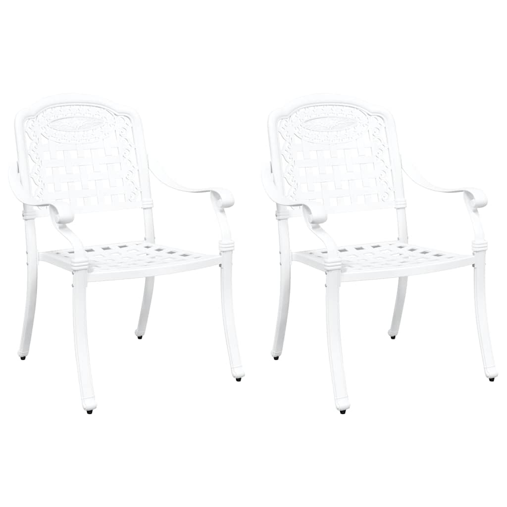 Sedia da Giardino 2 pcs Bianco 55 x 56.5 x 91cm Alluminio 42002372