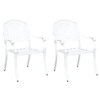 Sedia da Giardino 2 pcs Bianco 55 x 56.5 x 91cm Alluminio 42002372