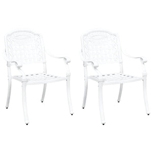 Sedia da Giardino 2 pcs Bianco 55 x 56.5 x 91cm Alluminio 42002372