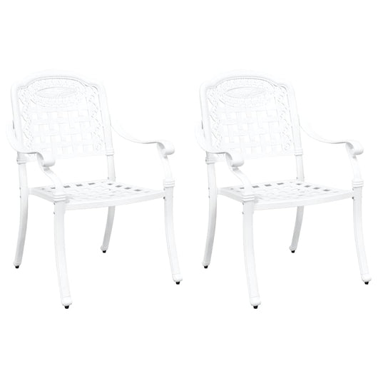 Sedia da Giardino 2 pcs Bianco 55 x 56.5 x 91cm Alluminio 42002372
