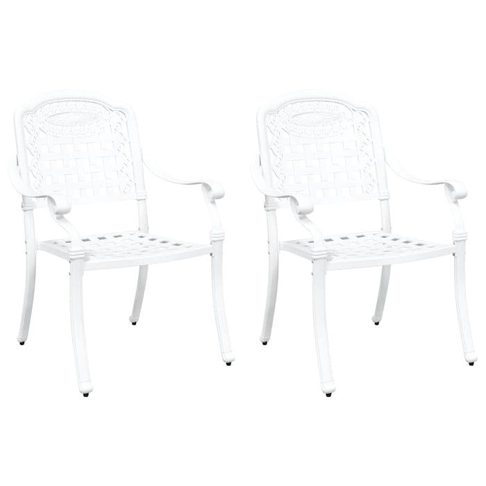 Sedia da Giardino 2 pcs Bianco 55 x 56.5 x 91cm Alluminio 42002372