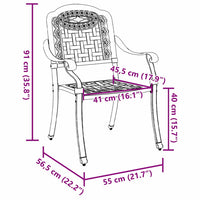 Sedia da Giardino 2 pcs Bianco 55 x 56.5 x 91cm Alluminio 42002372