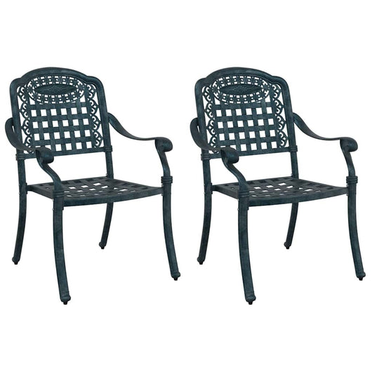Sedia da Giardino  2 Pezzi Verde in Alluminio pressofuso 42002373