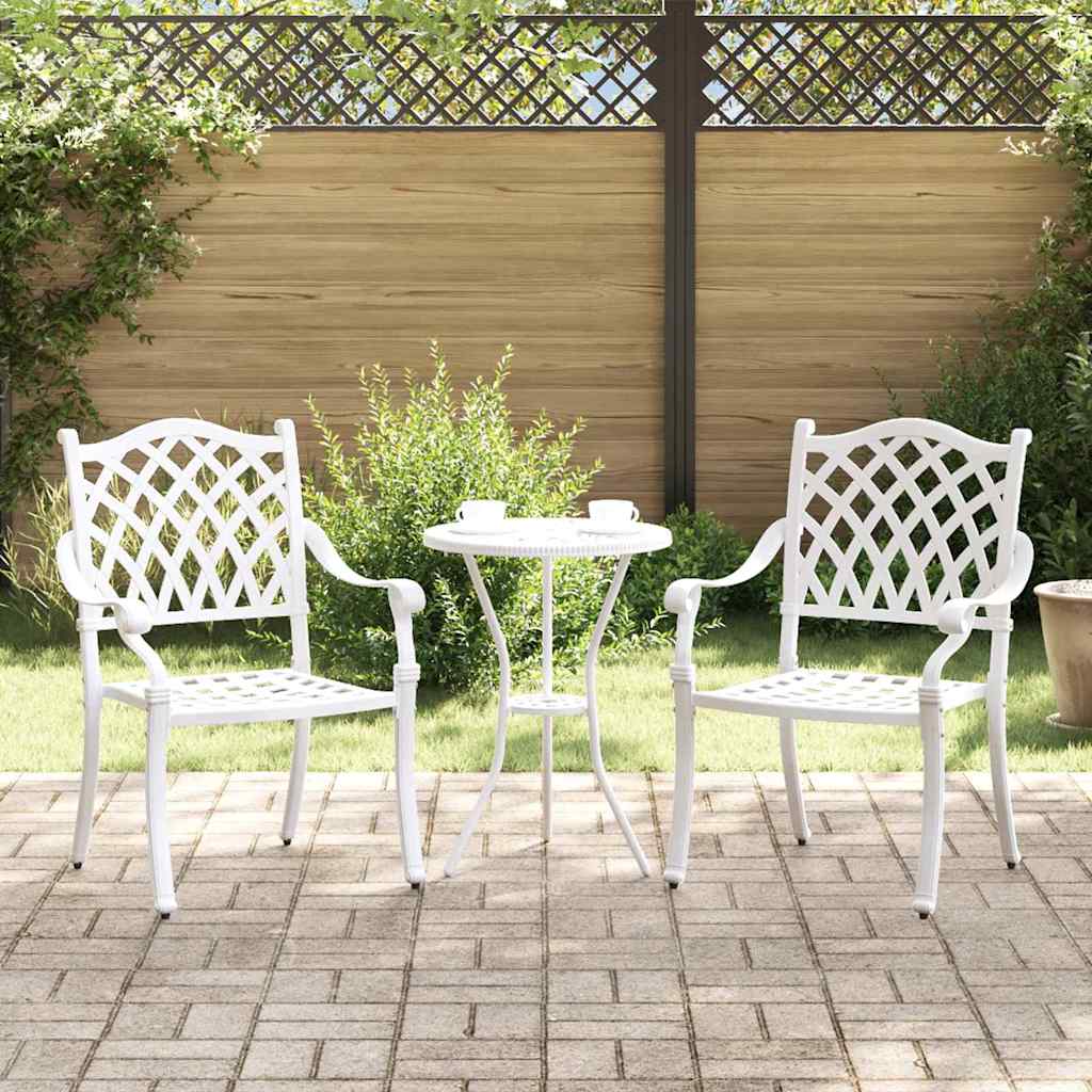 Sedia da Giardino 2 pcs Bianco 55 x 56.5 x 91cm Alluminio 42002376