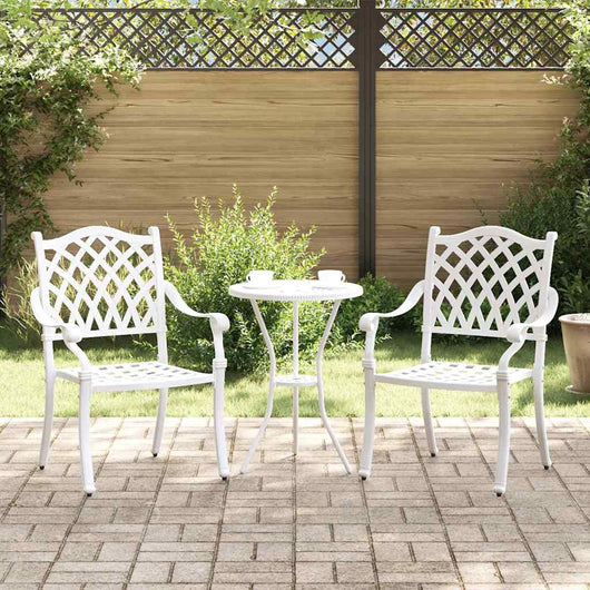 Sedia da Giardino 2 pcs Bianco 55 x 56.5 x 91cm Alluminio 42002376