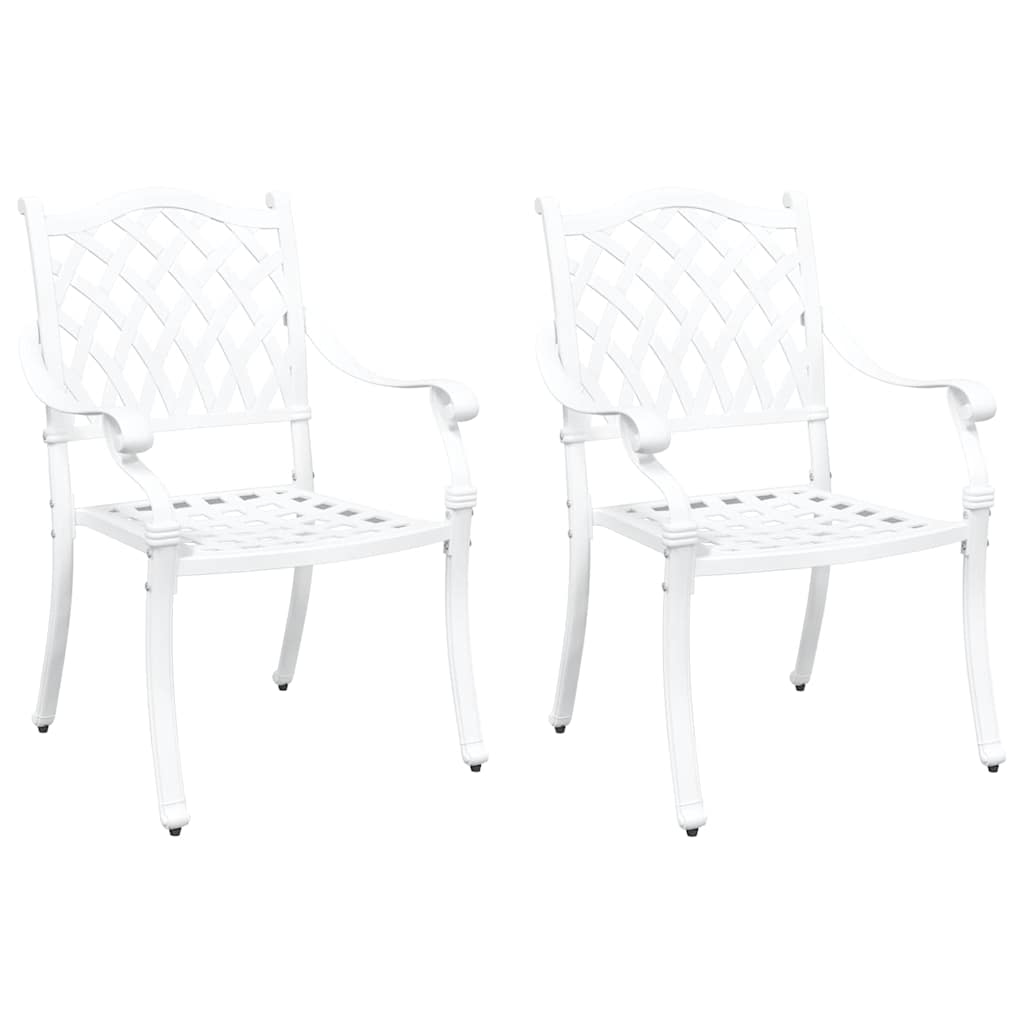 Sedia da Giardino 2 pcs Bianco 55 x 56.5 x 91cm Alluminio 42002376