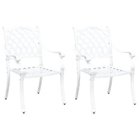 Sedia da Giardino 2 pcs Bianco 55 x 56.5 x 91cm Alluminio 42002376