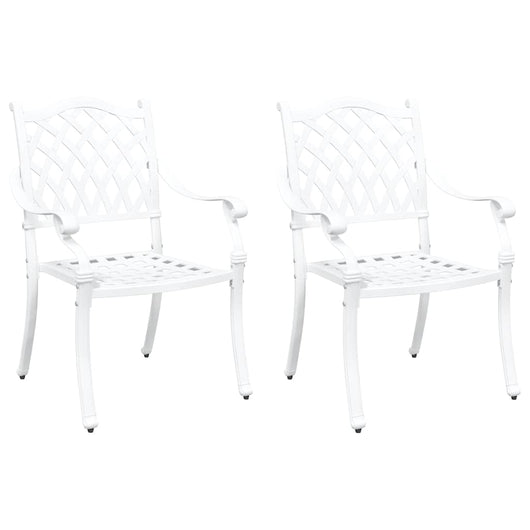 Sedia da Giardino 2 pcs Bianco 55 x 56.5 x 91cm Alluminio 42002376