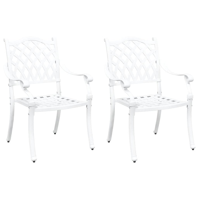 Sedia da Giardino 2 pcs Bianco 55 x 56.5 x 91cm Alluminio 42002376