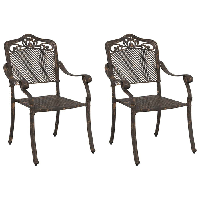 Set di 2 sedie da giardino marca  in alluminio pressofuso bronzo 42002378