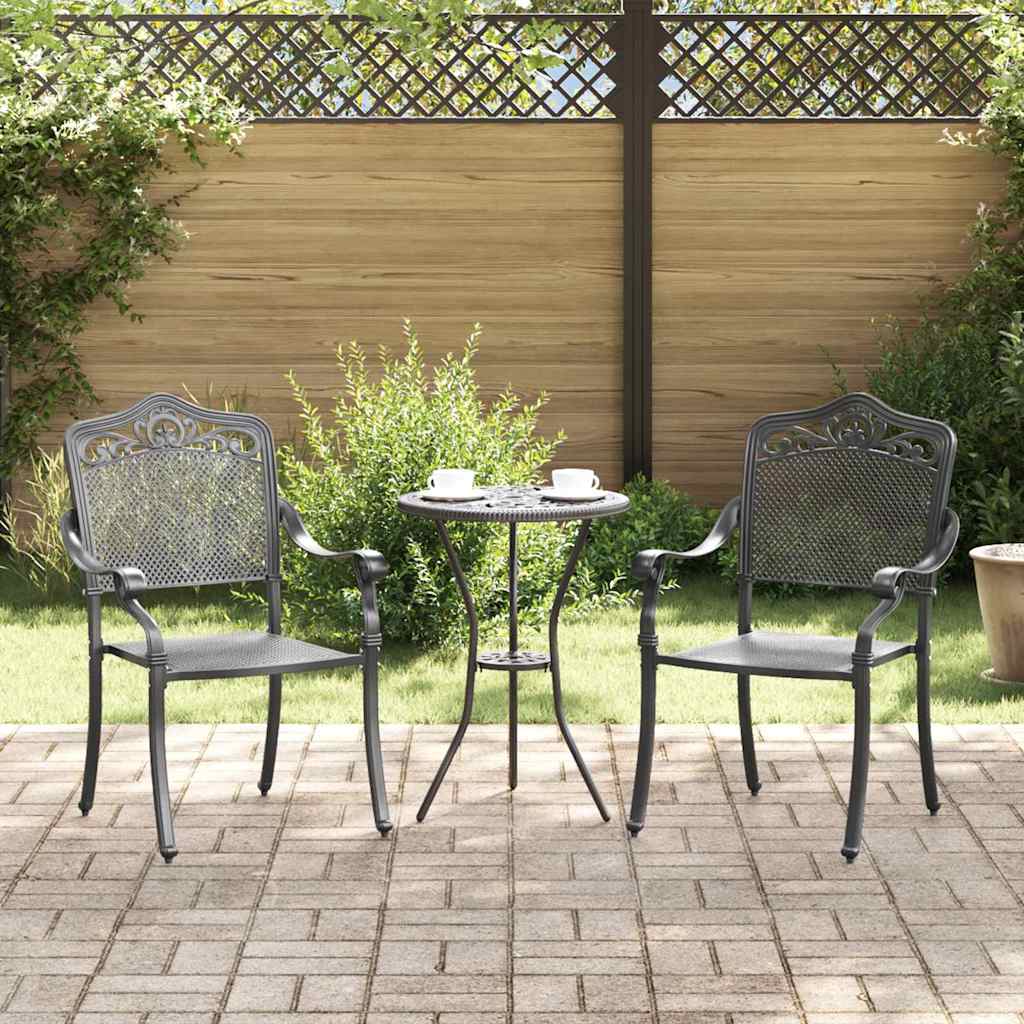 Set di 2 sedie da giardino  in alluminio colato nero 42002379