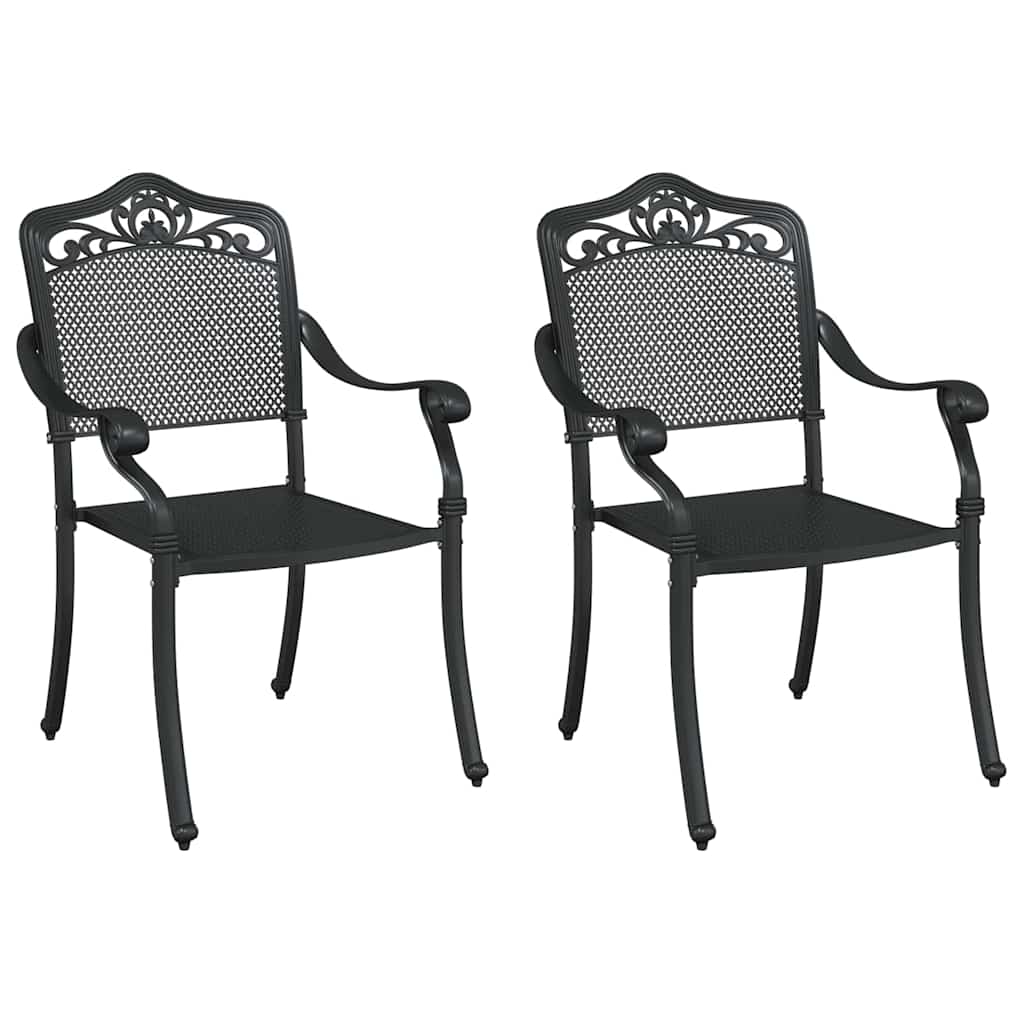 Set di 2 sedie da giardino  in alluminio colato nero 42002379