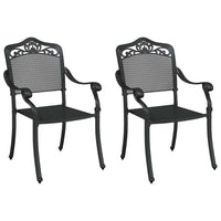Set di 2 sedie da giardino  in alluminio colato nero 42002379