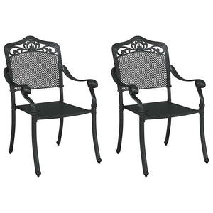 Set di 2 sedie da giardino  in alluminio colato nero 42002379