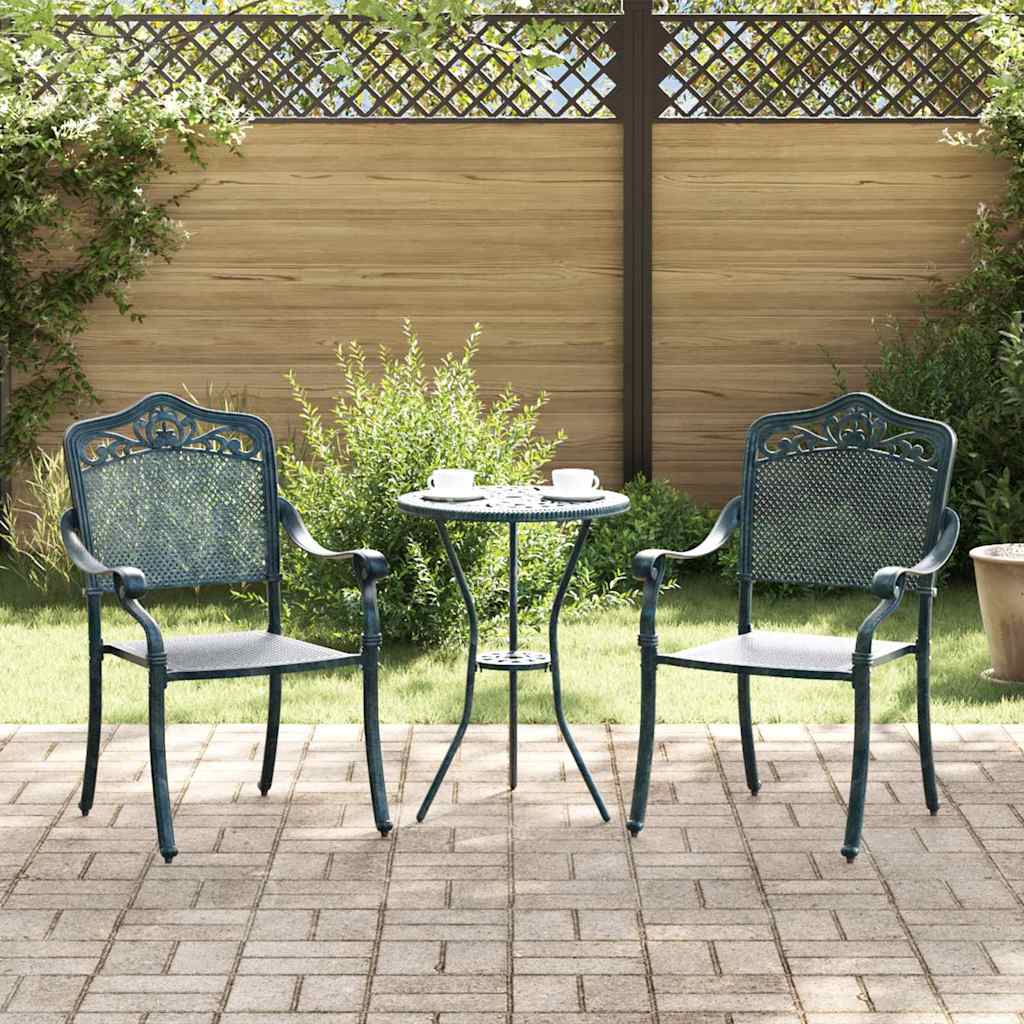 Set di 2 sedie da giardino  verdi in alluminio pressofuso 42002381
