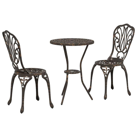 Set Bistro da Giardino 3 pcs Bronzo Alluminio 42002382