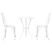 Set Bistro da Giardino 3 pcs Bianco Alluminio 42002384