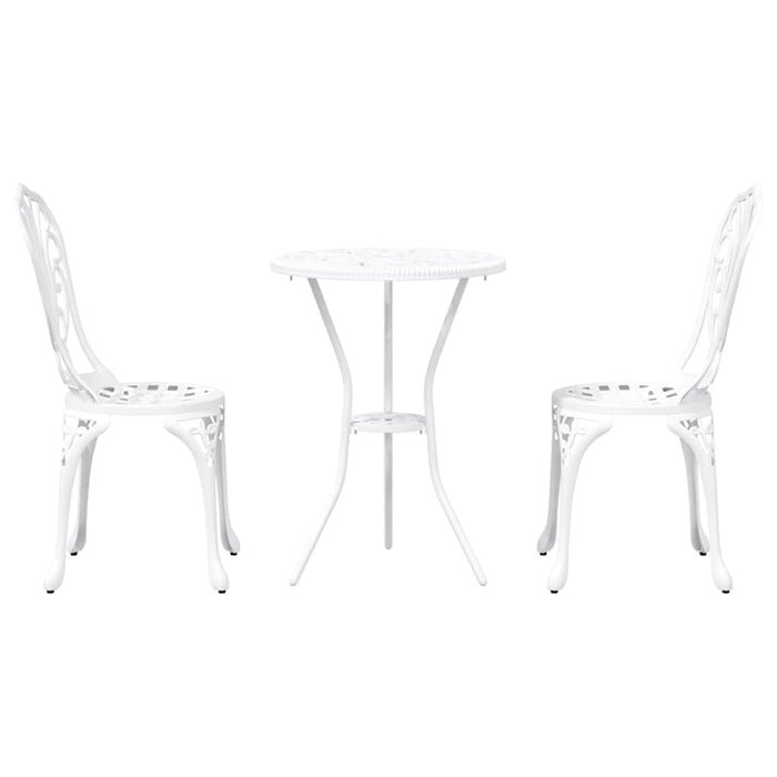 Set Bistro da Giardino 3 pcs Bianco Alluminio 42002384