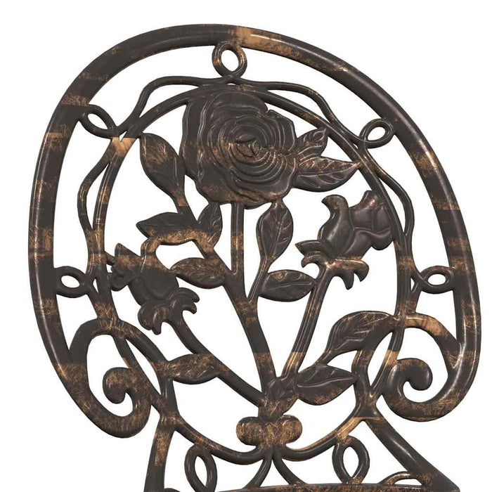 Set Bistro da Giardino 3 pcs Bronzo Alluminio 42002386