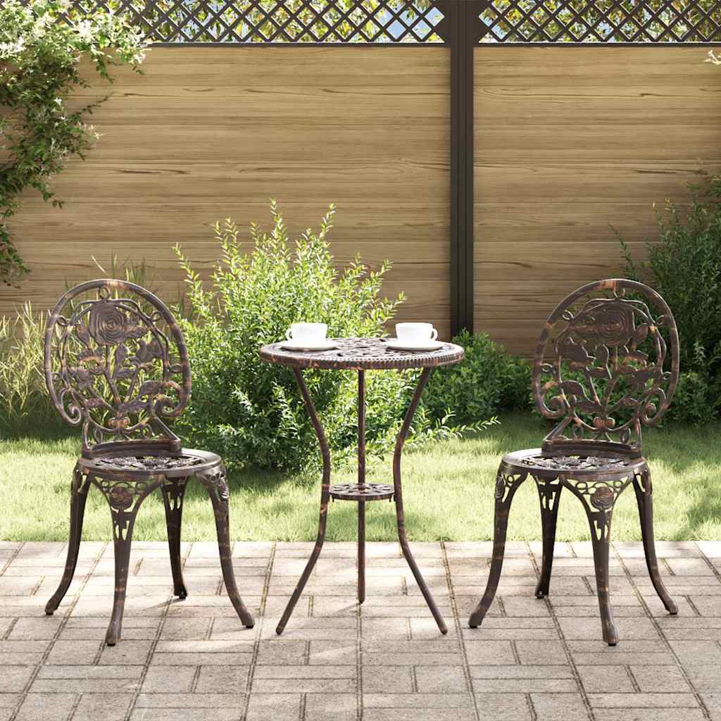 Set Bistro da Giardino 3 pcs Bronzo Alluminio 42002386
