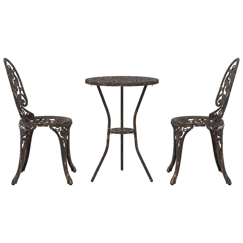 Set Bistro da Giardino 3 pcs Bronzo Alluminio 42002386
