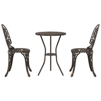Set Bistro da Giardino 3 pcs Bronzo Alluminio 42002386