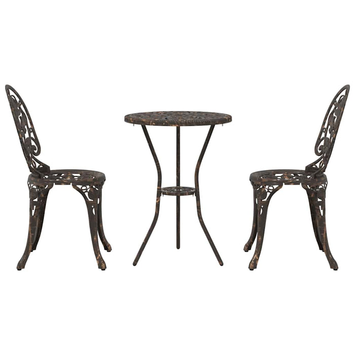 Set Bistro da Giardino 3 pcs Bronzo Alluminio 42002386