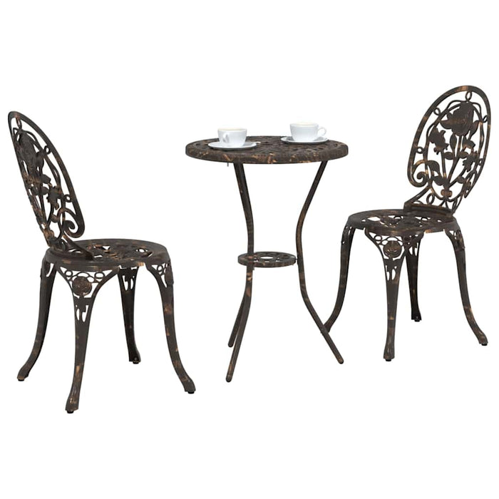 Set Bistro da Giardino 3 pcs Bronzo Alluminio 42002386