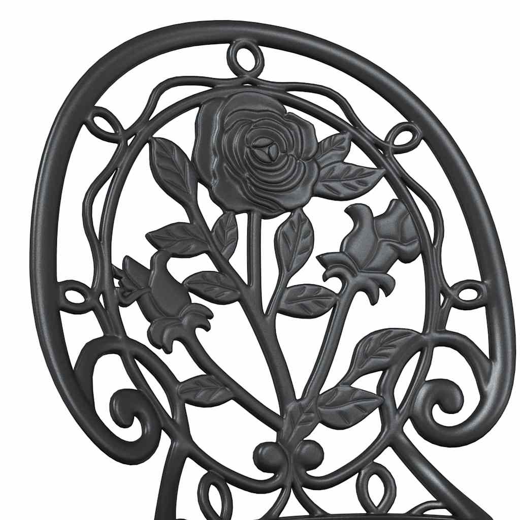 Set Bistro da Giardino 3 pcs Nero Alluminio 42002387