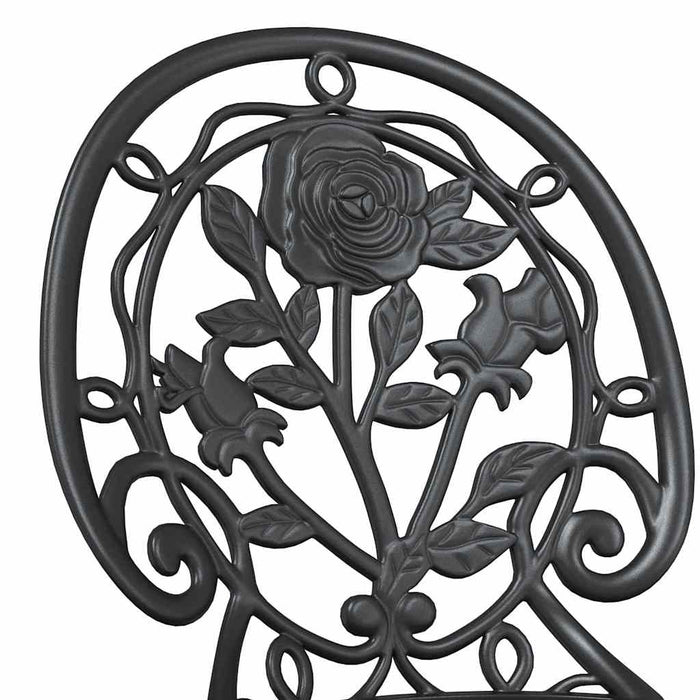 Set Bistro da Giardino 3 pcs Nero Alluminio 42002387