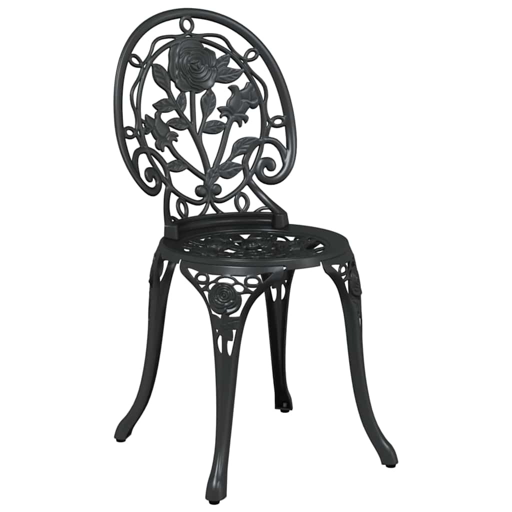 Set Bistro da Giardino 3 pcs Nero Alluminio 42002387