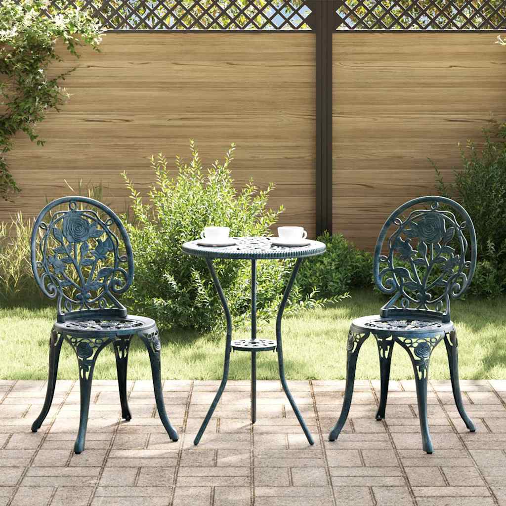 Set Bistro da Giardino 3 pcs Verde Alluminio 42002389