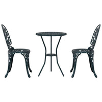 Set Bistro da Giardino 3 pcs Verde Alluminio 42002389