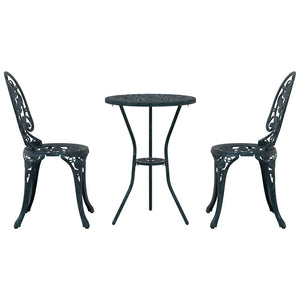 Set Bistro da Giardino 3 pcs Verde Alluminio 42002389