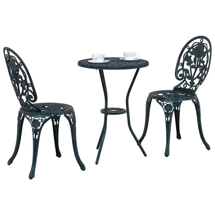 Set Bistro da Giardino 3 pcs Verde Alluminio 42002389