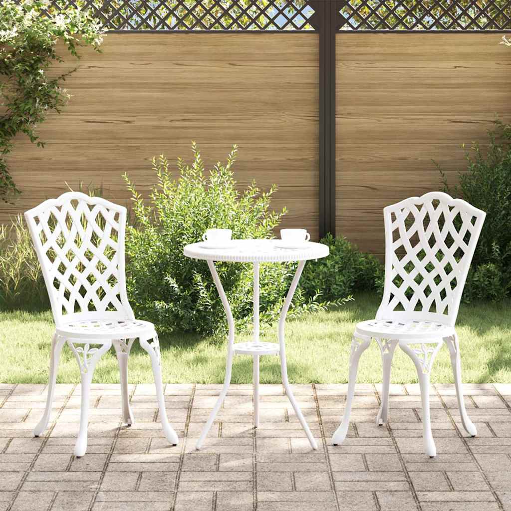 Sedia da Giardino 2 pcs Bianco 55 x 56.5 x 91cm Alluminio 42002396