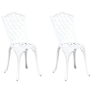 Sedia da Giardino 2 pcs Bianco 55 x 56.5 x 91cm Alluminio 42002396